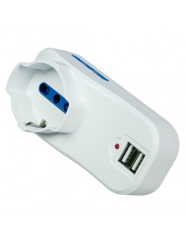 MULTIPRESE 3 POSIZ + 2 USB WHITE