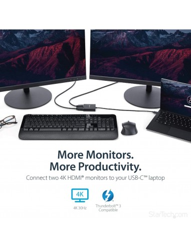 ADATTATORE USB TYPE C TO 2xHDMI